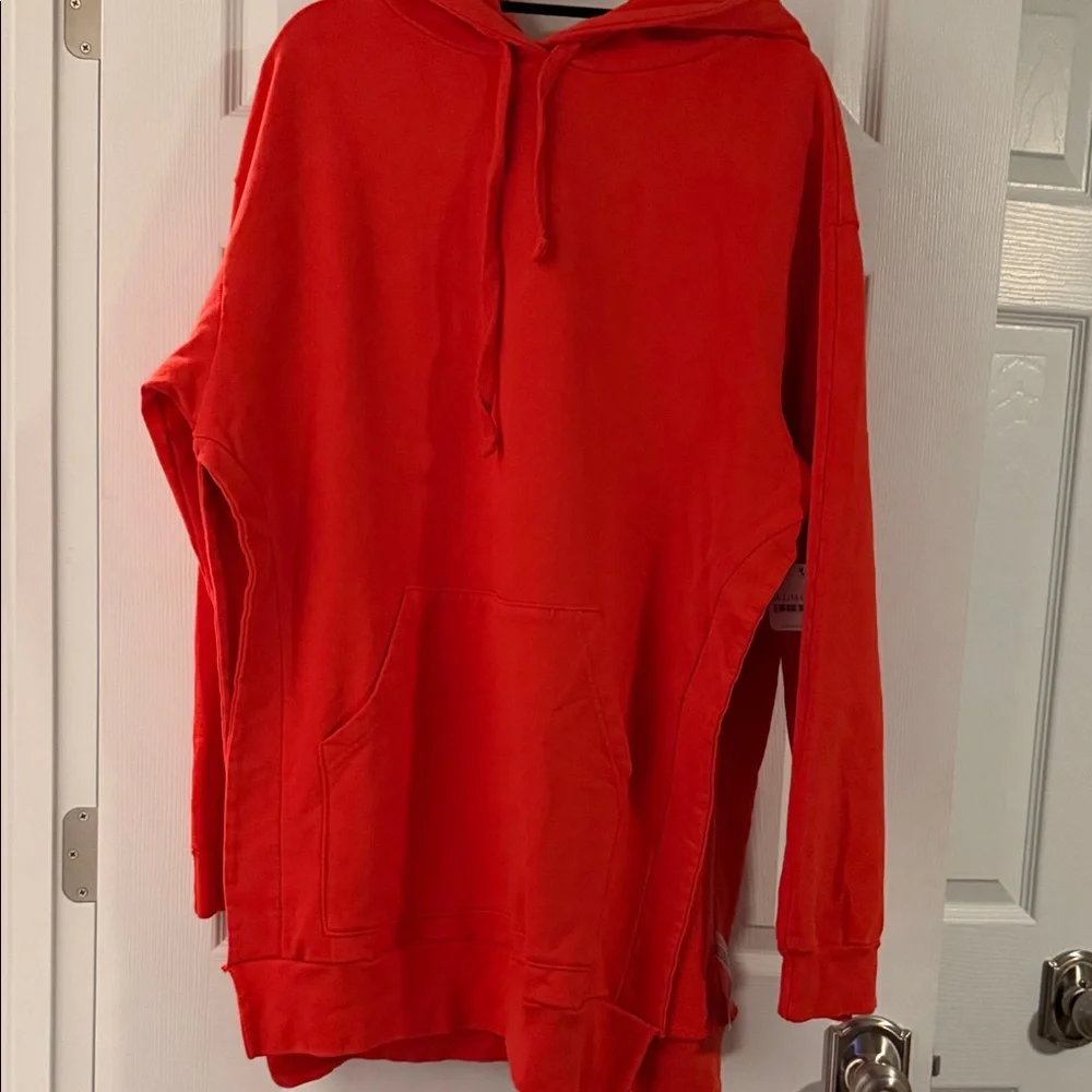 Orange Hoodie Sweatshirt Dress - Picture 5 of 11